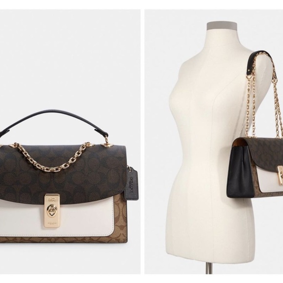 New COACH convertibles shoulder bag- crossbody LANE colorblock signature canvas - Picture 3 of 4